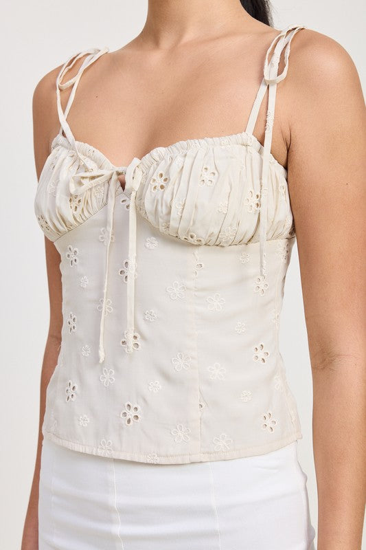 Chelsie Eyelet Corset Top