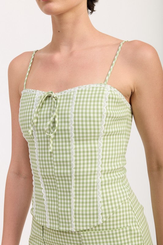 Evergreen Gingham Corset