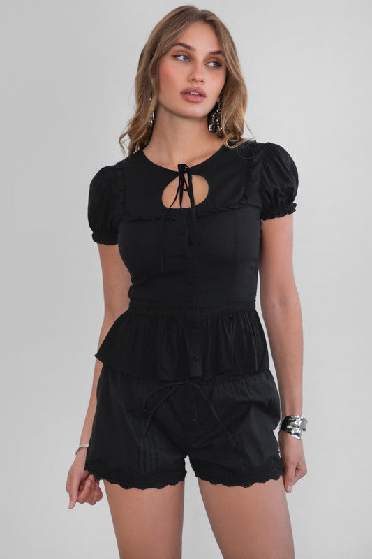 Working Woman Keyhole Blouse