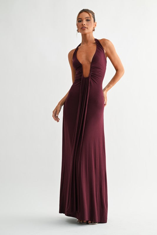 Black Cherry Plunge Maxi