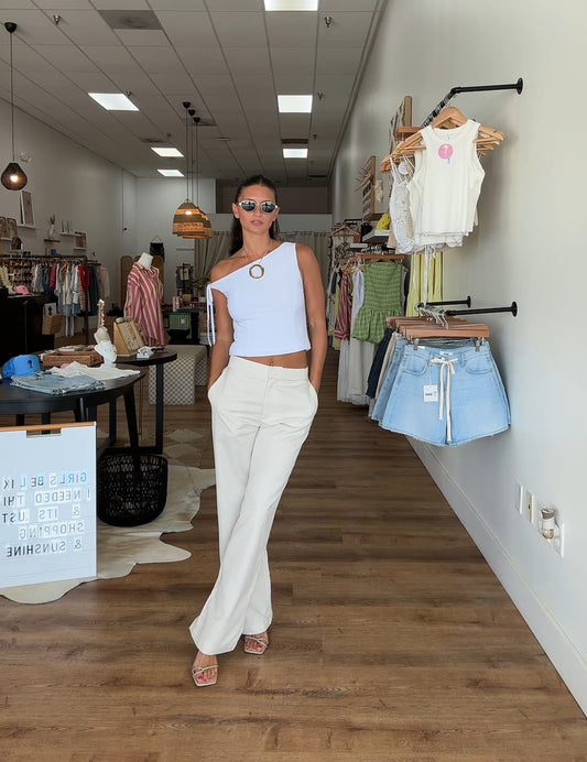 Emelia Mid Rise Linen Pant