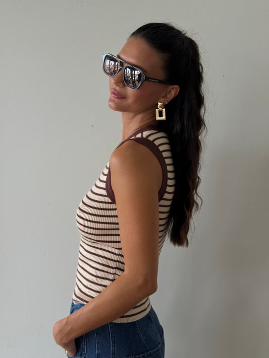 Knock on Wood Striped Tank