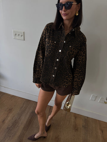 Wild Side Leopard Denim Shirt