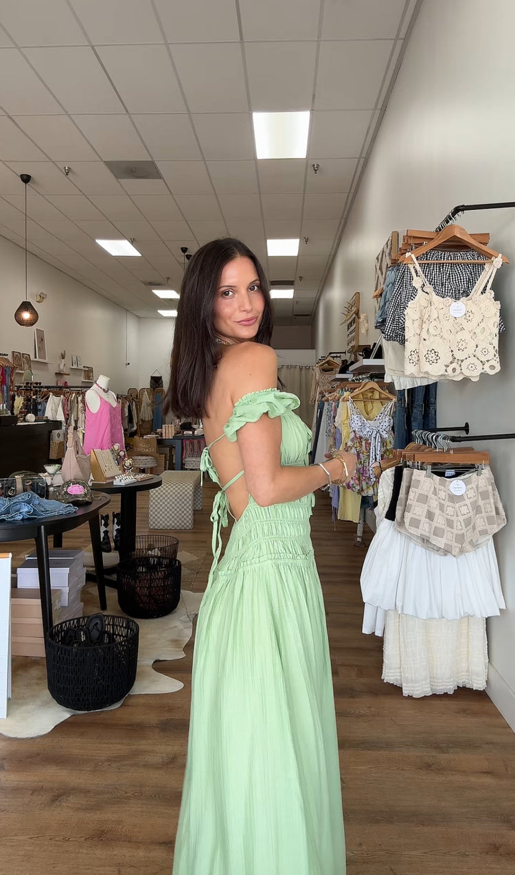 Apple of My Eye Puff Sleeve Midi
