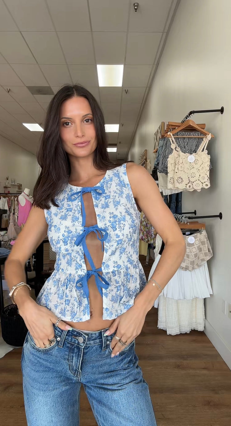 Coastal Cottage Tie Top