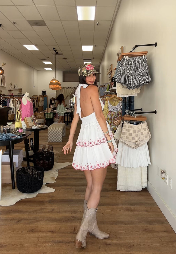 Azalea Embroidered Halter Mini