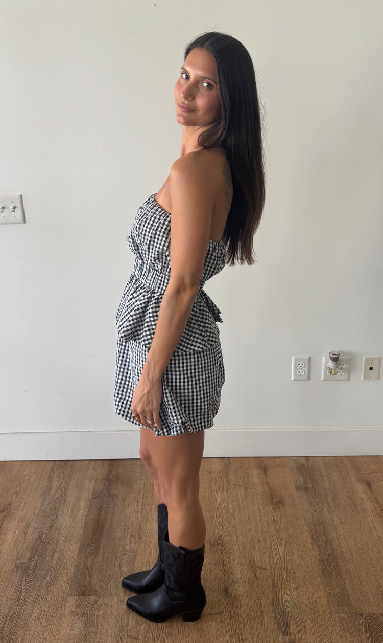 Set You Free Gingham Short Set