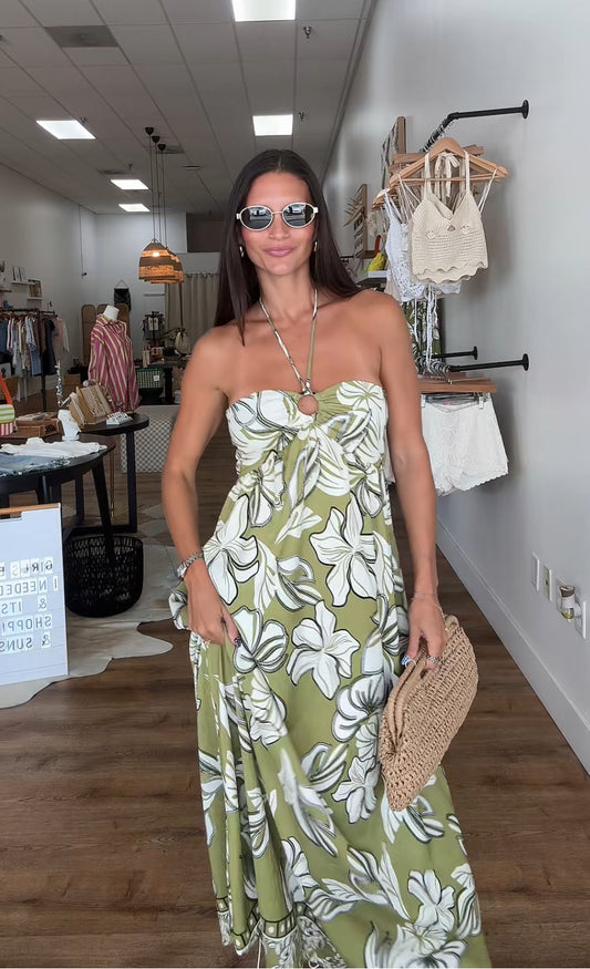 Mahalo Floral Halter Maxi
