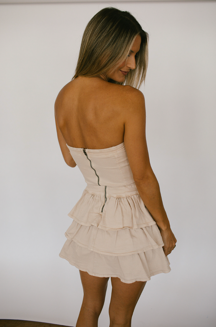 Sabrina Ruffle Denim Dress
