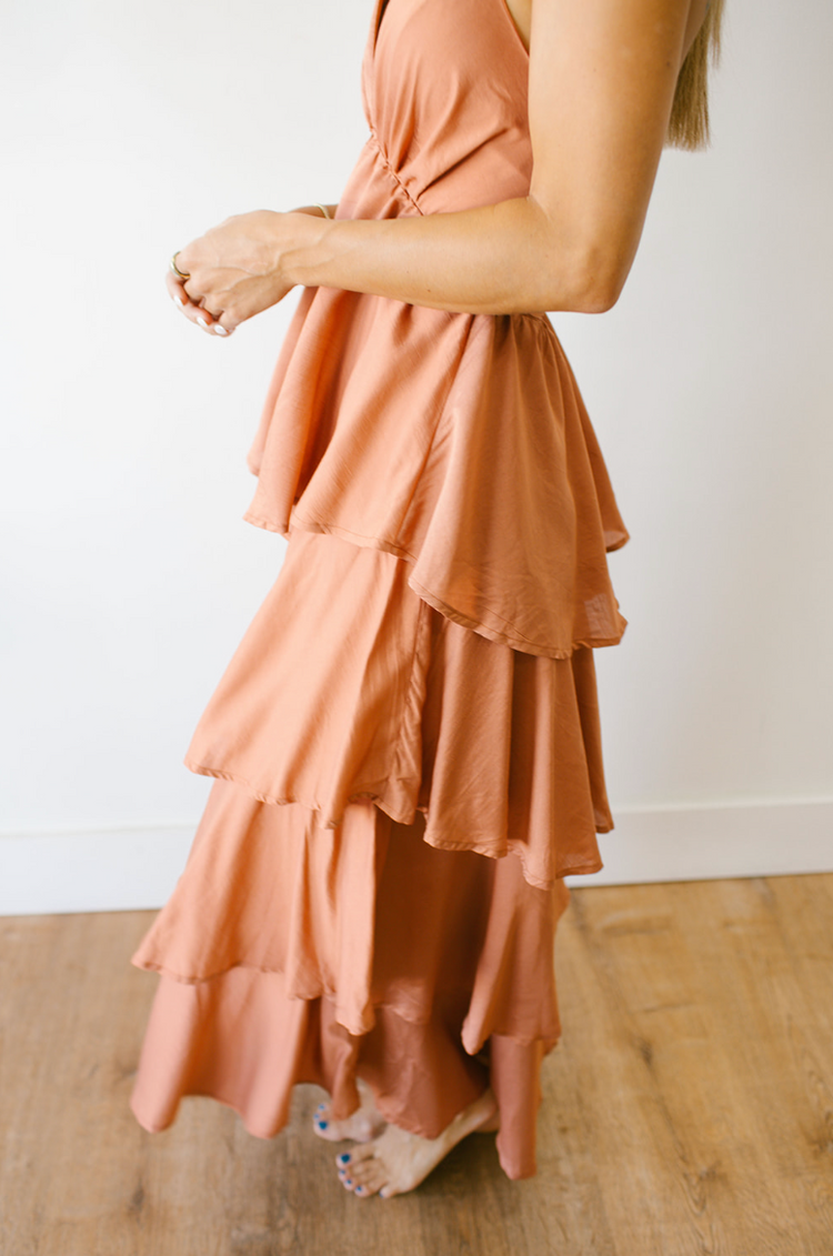 Copper Daydream Ruffle Midi