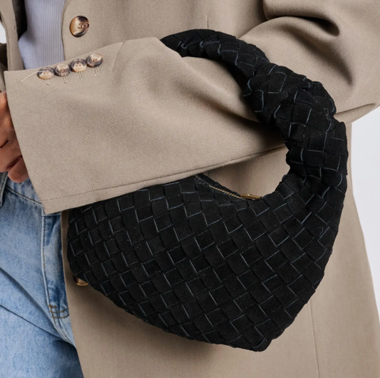 Autumn Woven Suede Clutch