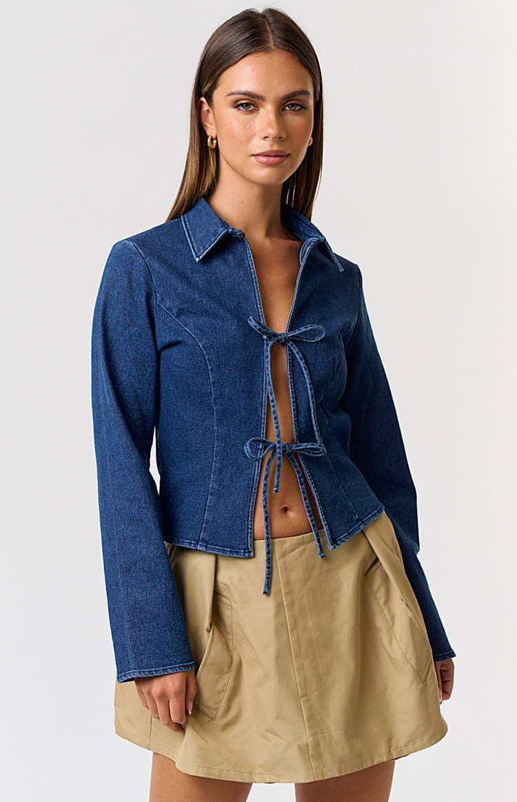 Wrap Me Up Denim Top