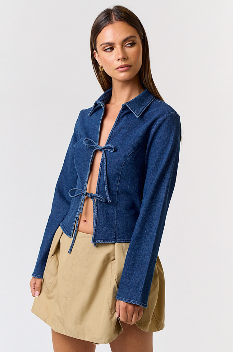 Wrap Me Up Denim Top