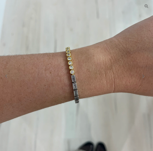 SAHIRA Spencer Two-Toned Bezel Bracelet