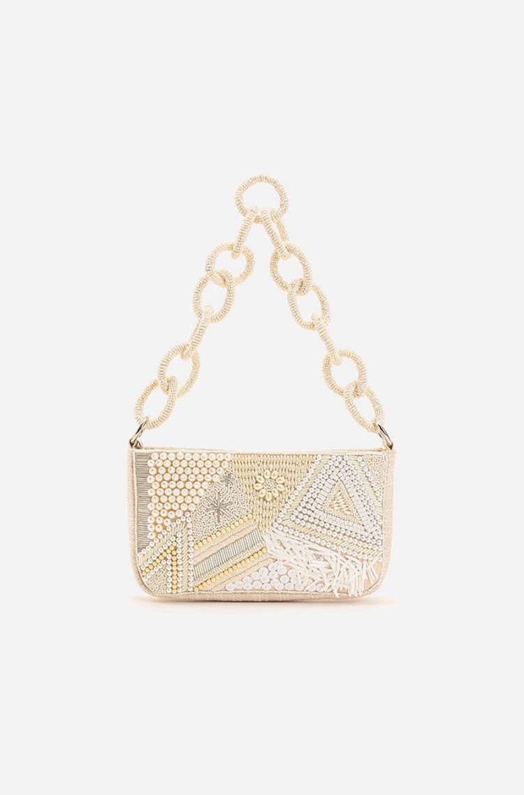 Shimmering Sands Embellished Shoulder Bag