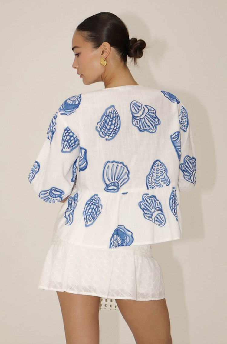 Shell Yeah Tie Blouse