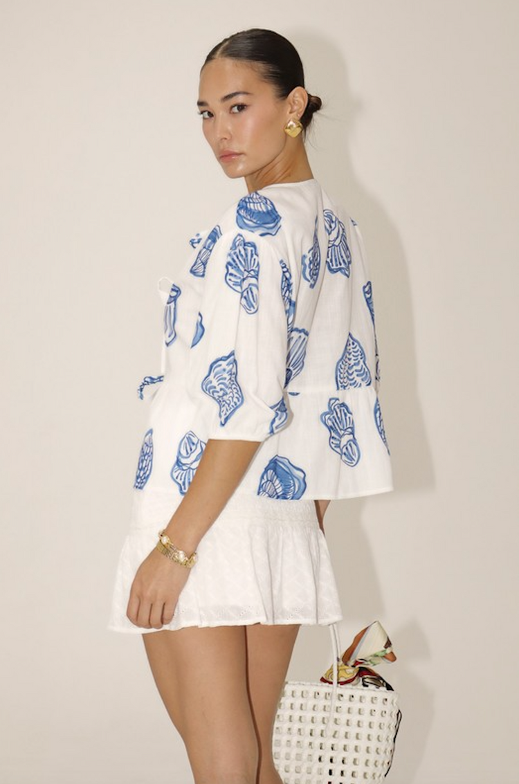 Shell Yeah Tie Blouse