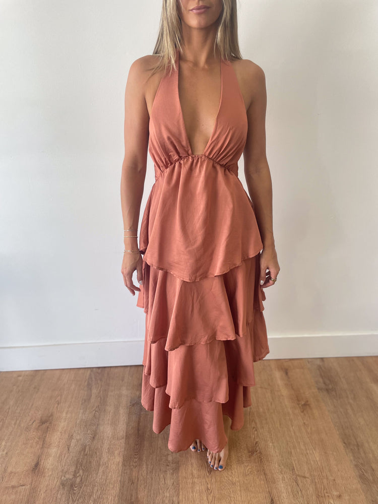 Copper Daydream Ruffle Midi