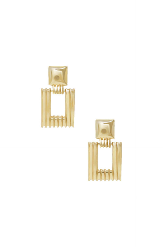Moving Up Square Plated Earrings by Ettika