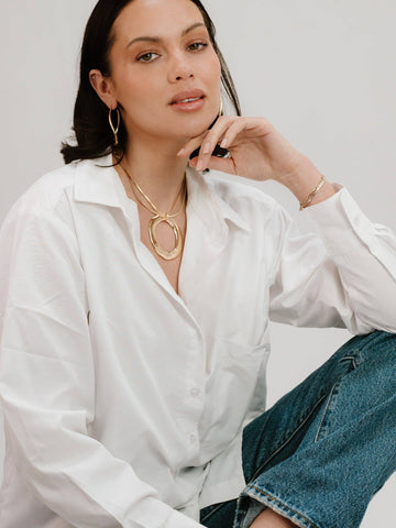 Open Circle Statement Necklace by Ettika