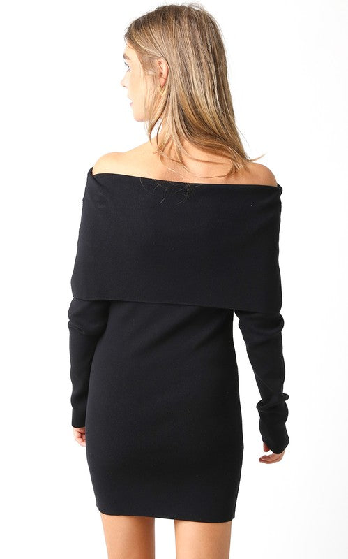 I Protect the Family Off Shoulder Sweater Dress