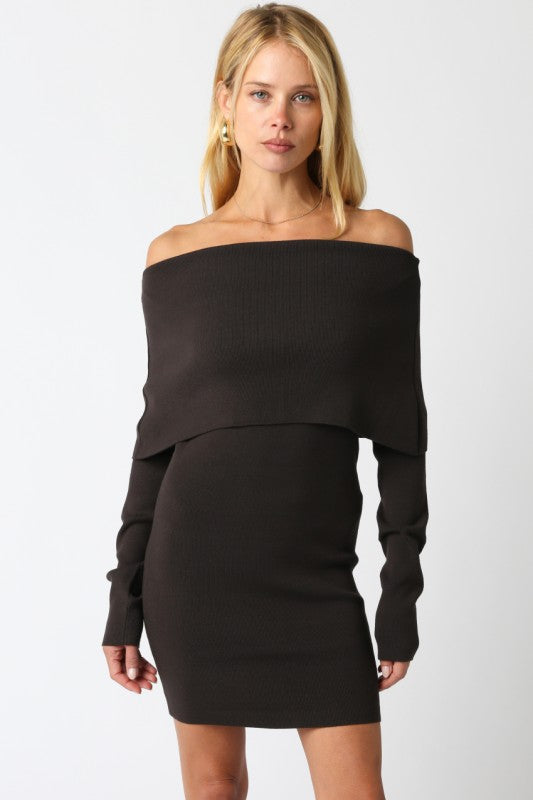 I Protect the Family Off Shoulder Sweater Dress