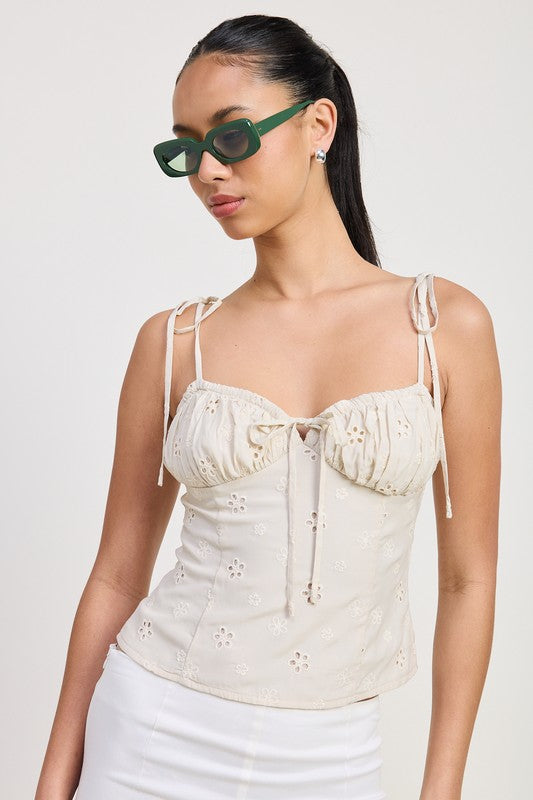 Chelsie Eyelet Corset Top