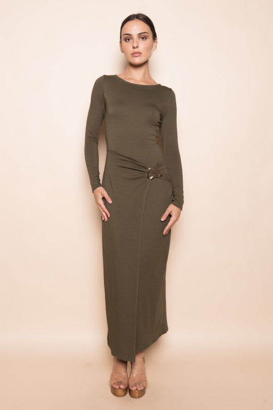 Olive Martini Long Sleeve Maxi