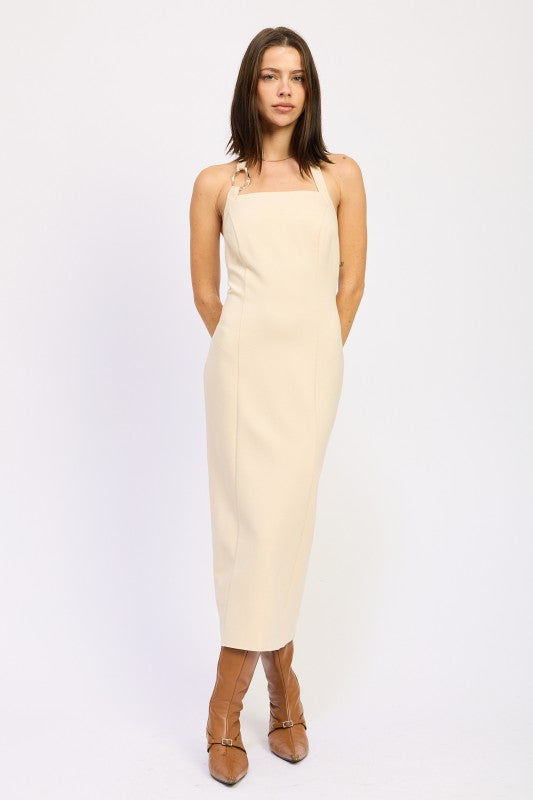Gold Rush Halter Midi