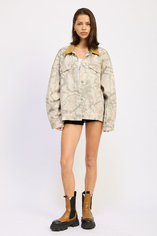 Camo Chic Oversized Barn Jacket