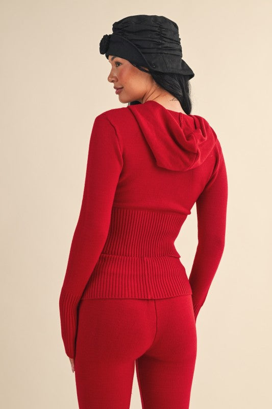 The Abby Zip Up Hooded Cardigan