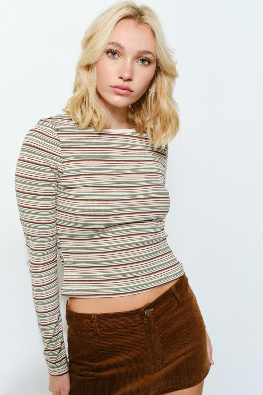 Olive Branch Striped Long Sleeve