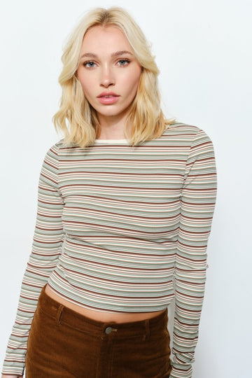 Olive Branch Striped Long Sleeve