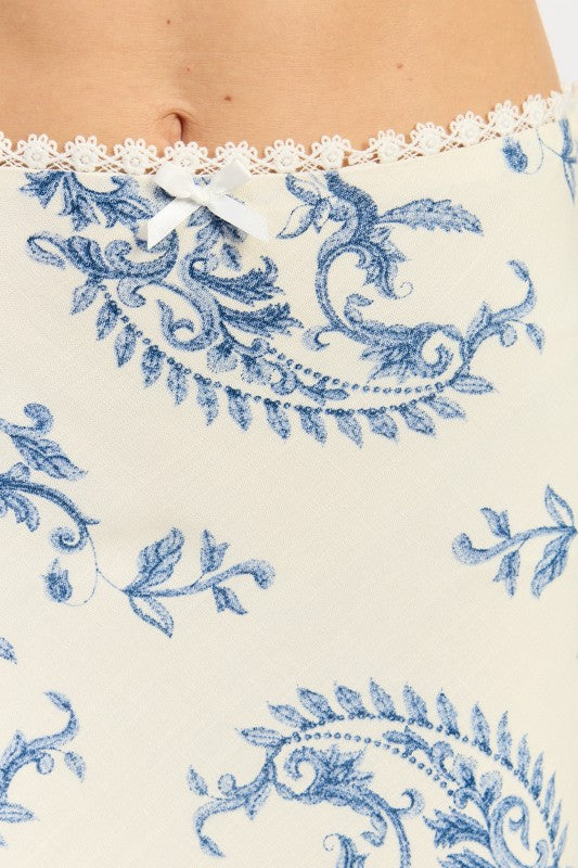 Wyoming Maxi Skirt with Lace Trim