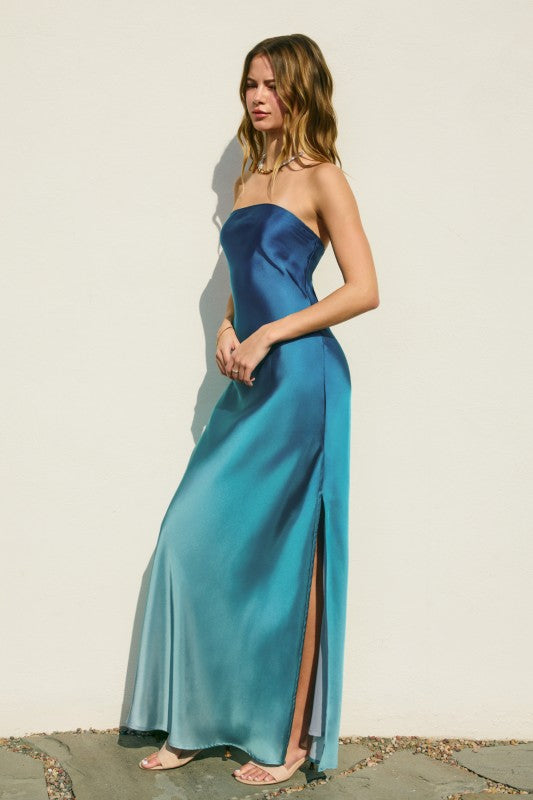 Ocean Water Bias Cut Maxi