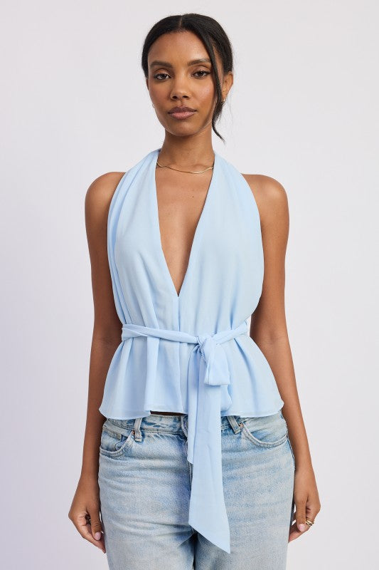 Beach Access Backless Scarf Top