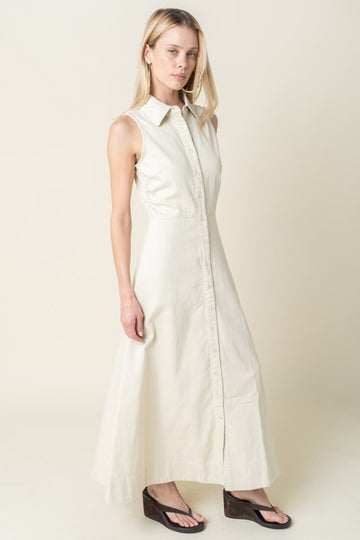 Fairway Sleeveless Button Down Midi