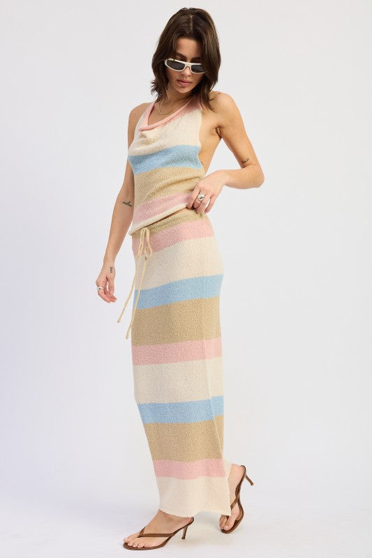 Abby Striped Terry Cloth Skirt Set