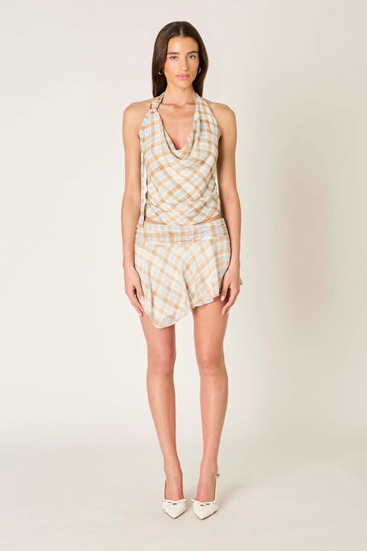 Teddy Plaid Halter Top