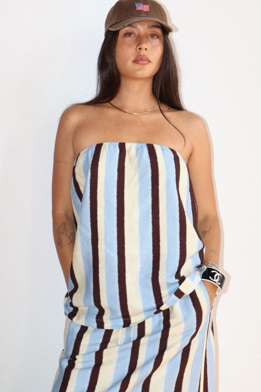 Coastal Fall Strapless Top
