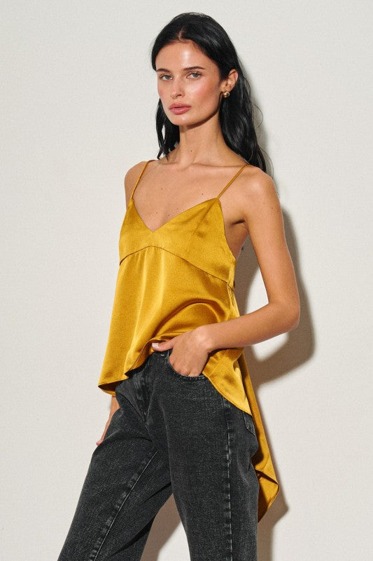 Gold Rush Satin Tie Top