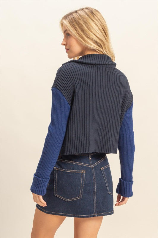 Ralph Two Toned Cardigan Sweater