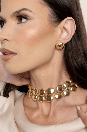Polished Pebble Stud Earrings by Ettika