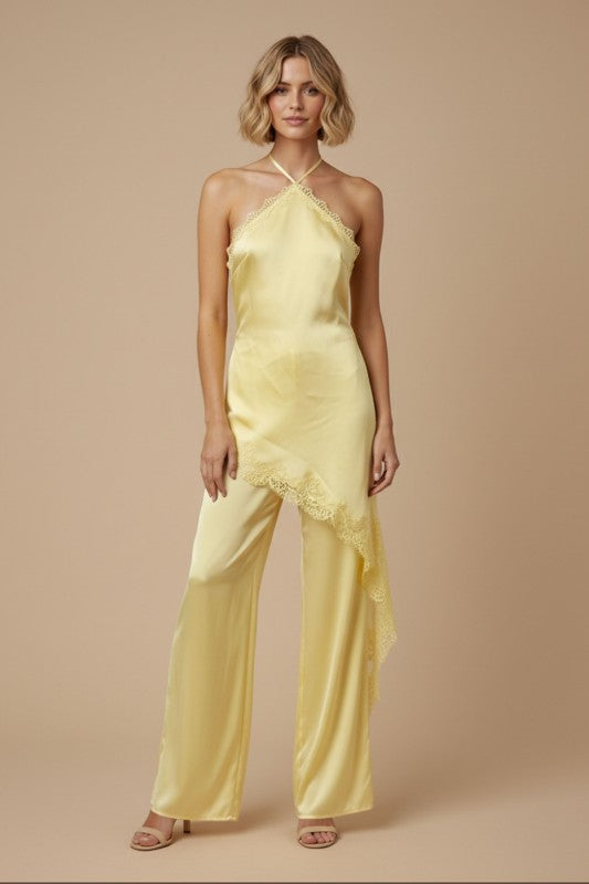 Yellow Yellow (Haze)  Lace Jumpsuit