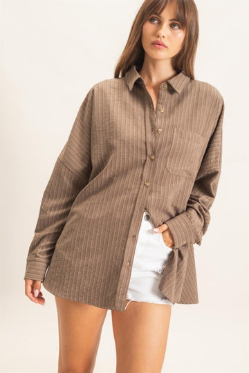 Persuade Me Oversized Button Down