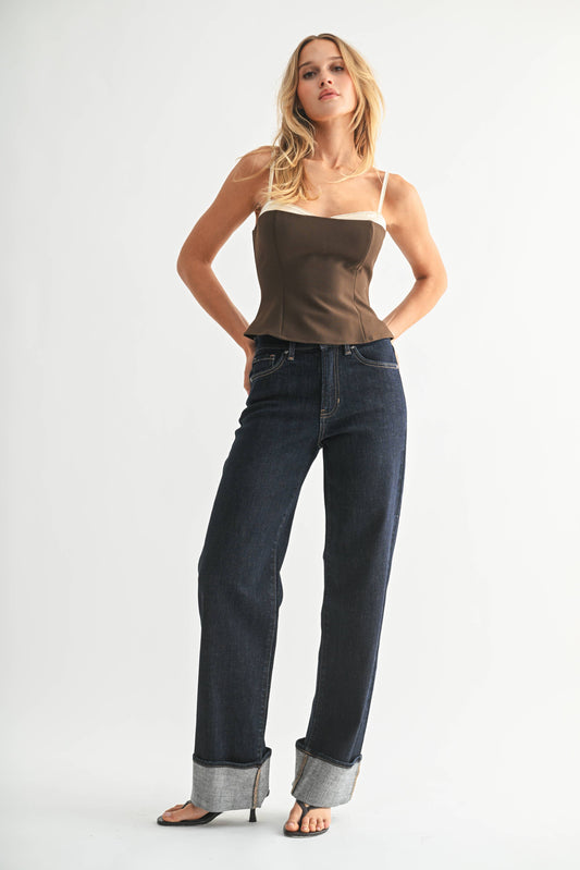 Wish List Cuffed Denim