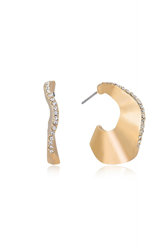 Ripple Pave Hoops by Ettika