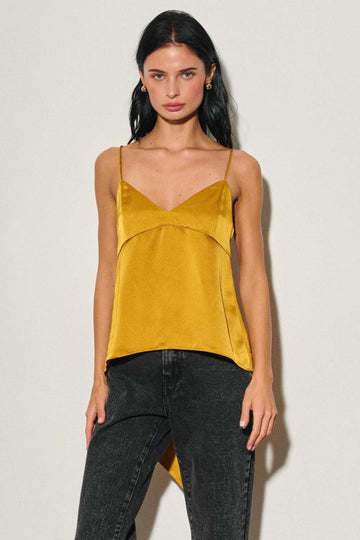 Gold Rush Satin Tie Top