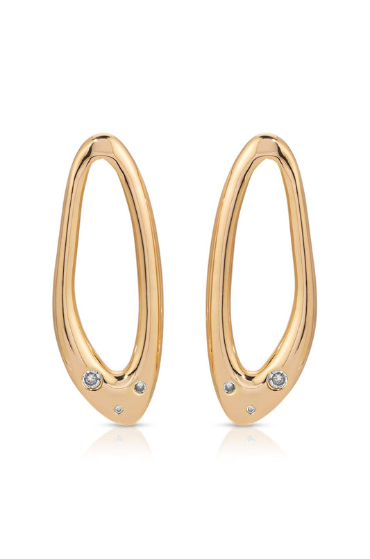 Molten Crystal Dotted Oval Earrings by Ettika