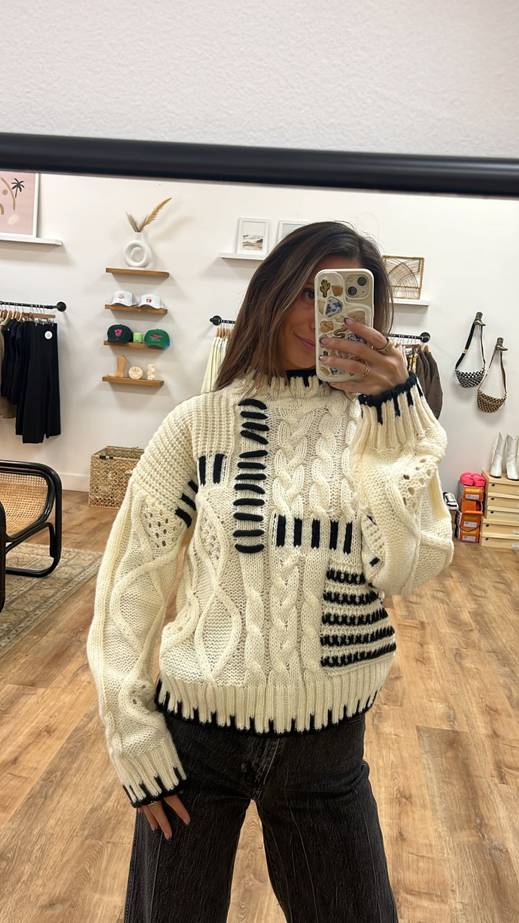 Noah Stitched Cable Sweater